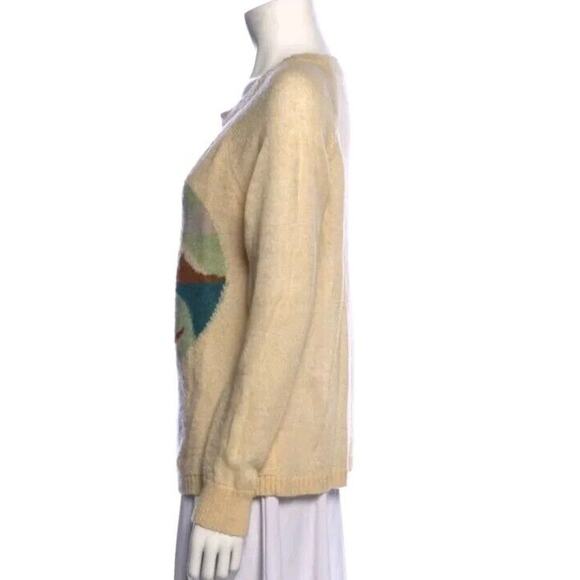 Woolrich Motif Mohair Sweater Canoe Camping Mountain Womens Sz M Medium Ivory (G - Picture 2 of 7